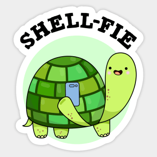 Shell-fie Cute Tortoise Selfie Pun Sticker